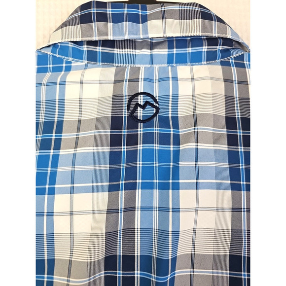 MAGELLAN MENS BLUE WHITE FISHING MOISTURE WICKING BUTTON UP PLAID SHIRT SIZE 2XL - Picture 7 of 16
